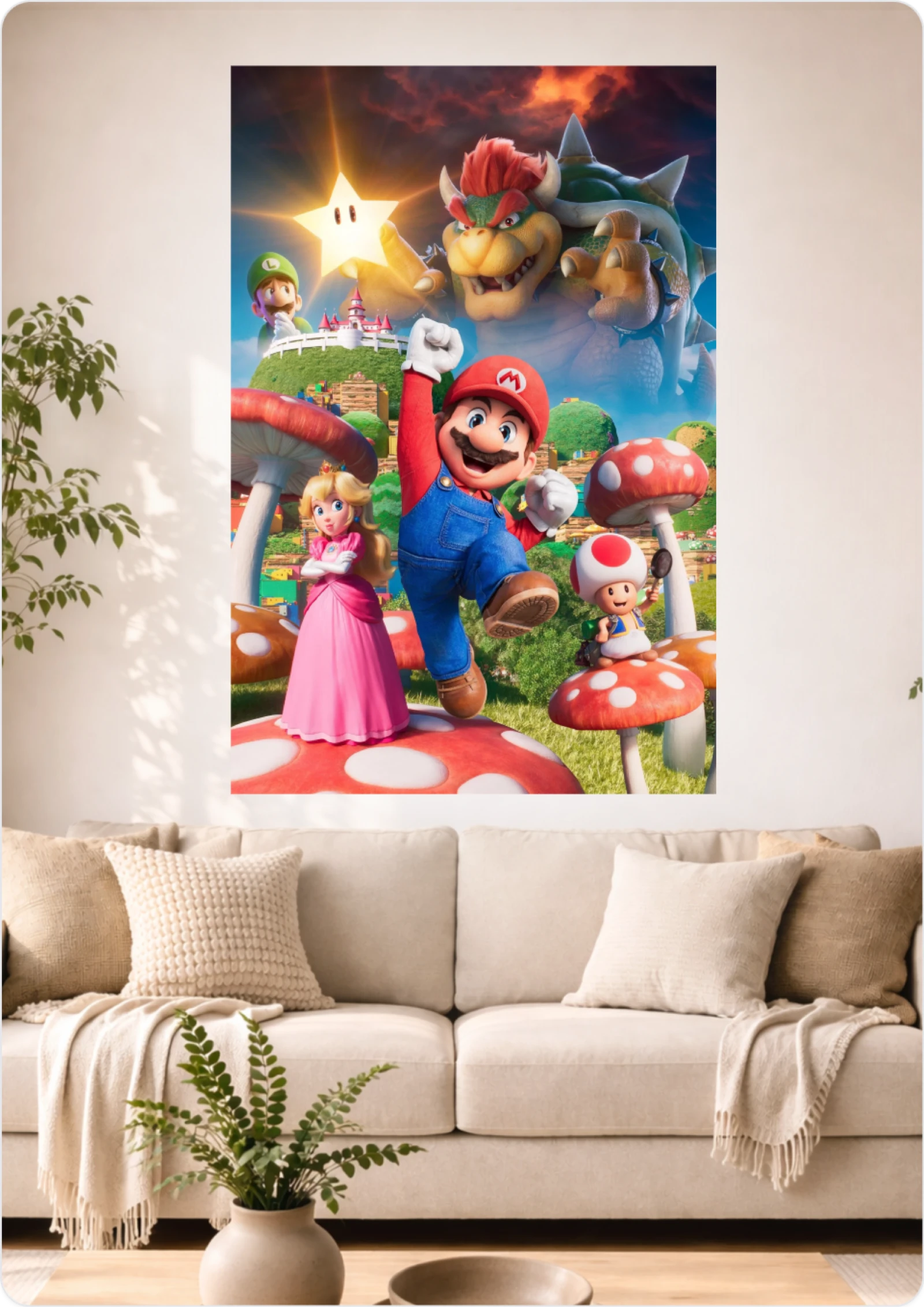 Affiche Super Mario – Format A3 – Décoration murale jeux vidéo